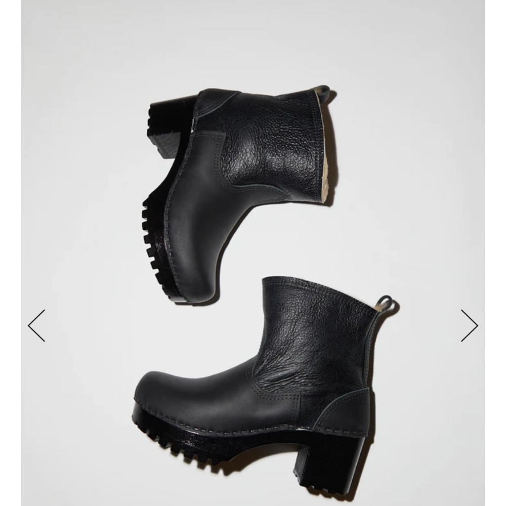 Nr. 6 pull on shearling clog, black, size 12 (43 in Nr. 6)